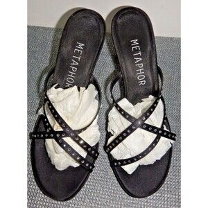 Metaphor Women’s Black Rhinestone Slide Heels Size 7 M $44 Tag